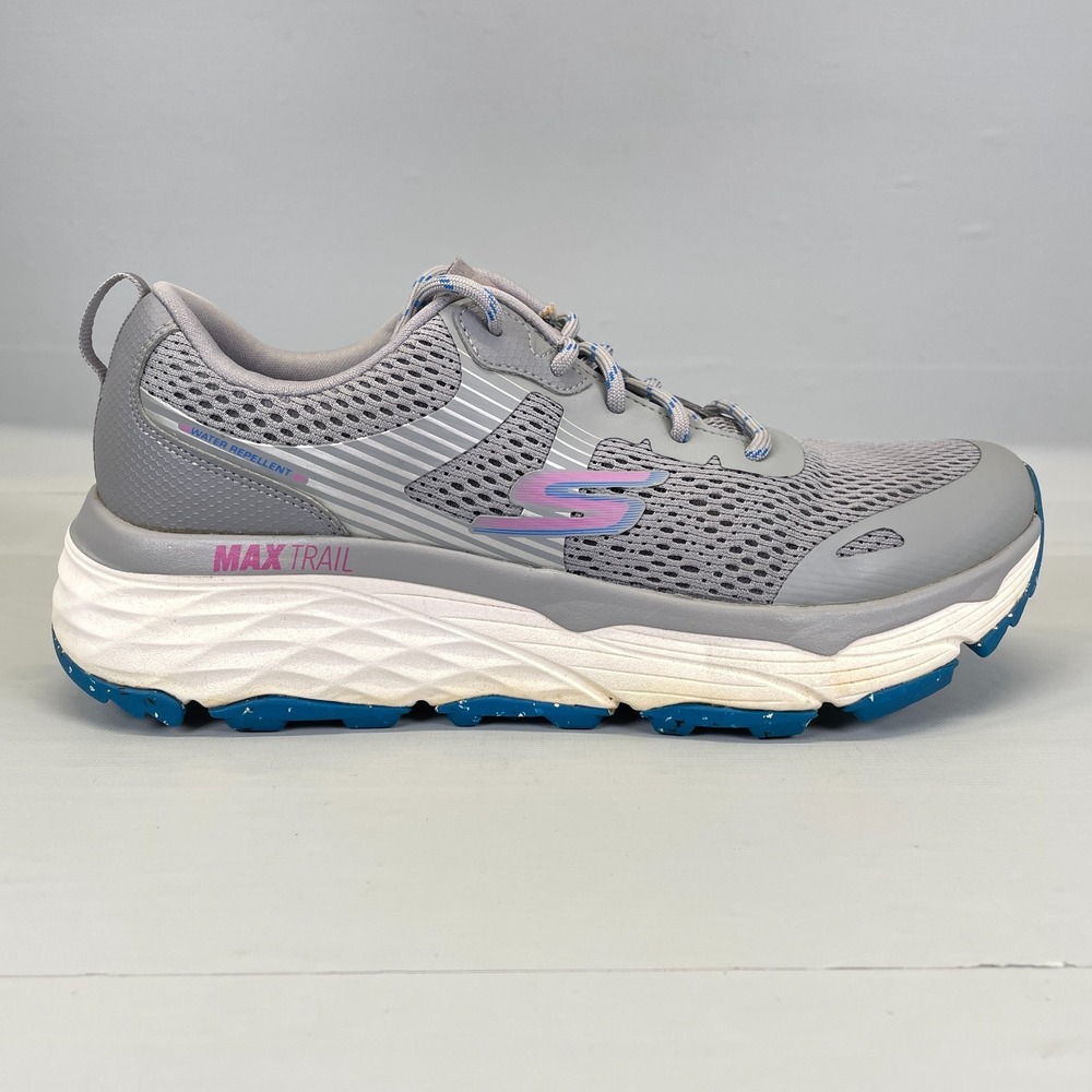 Skechers Max Cushioning Elite Trail Running Shoes Womens Size 9 Gray Mesh Casual